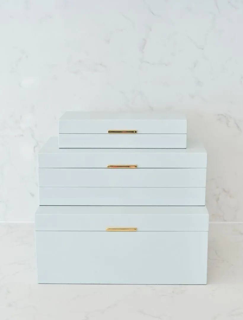 Lacquered Jewellery Box Blue Large