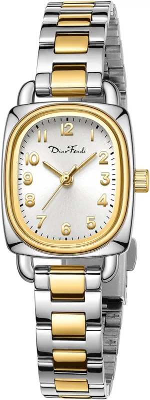 Ladies Analog Watch, Japanese Quartz Movement, Stainless Steel Strap with Adjustment Tool for Perfect Fit Diaofendi Petite interplay renaissance ride Square Gold Women??s Watch, Elegant Waterproof 