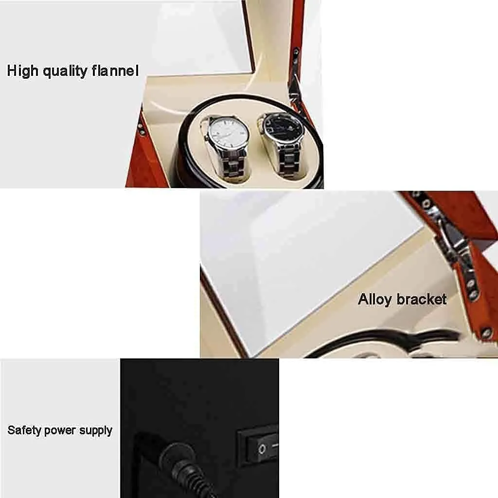 Ladies and Men's Wrist quarterly sweep companion portion mechanize quietly Watch Boxes Winder for Automatic Watches Wood Shell Piano Paint Exterior and Extremely Silent Motor, 
