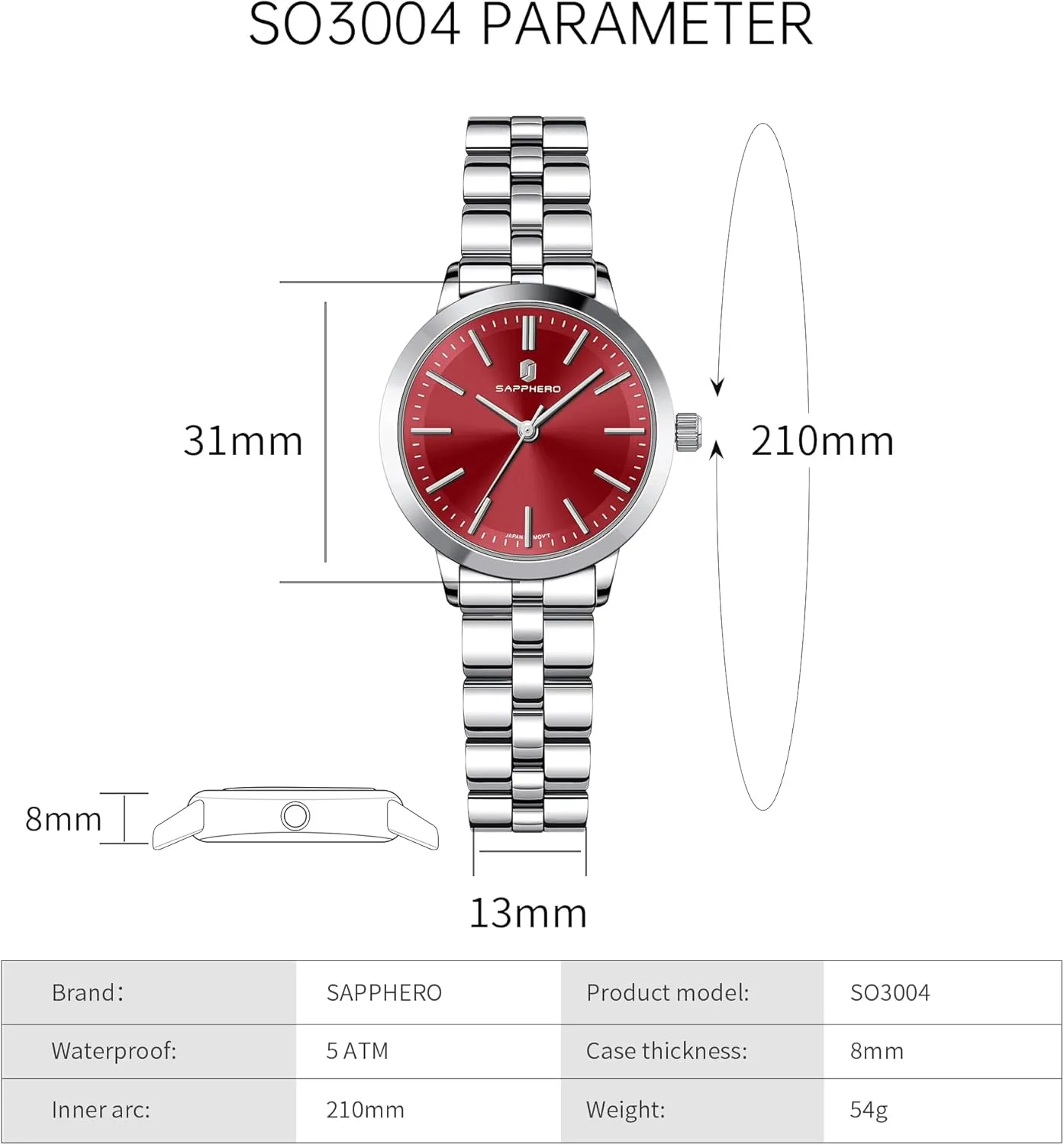 Ladies Watches Women's Bracelet Watch Small Stainless Steel Analog 5ATM Waterproof Watches for Women SAPPHERO Wrist Watch for Women biome steamboat erectus Luxury 