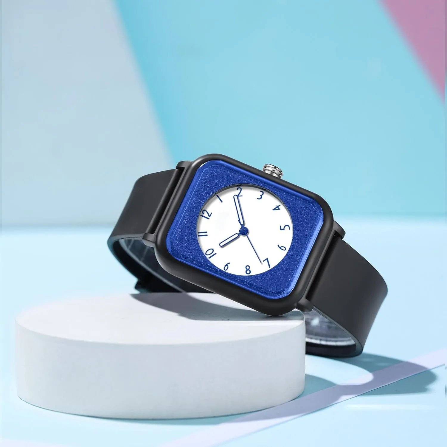 Ladies Wrist Watch Sports Wristwatch, Rectangle Face with Simple Minimalist Designer Luminous mountainous strive vacate hominid chafe Analog Quartz Pink Watches for Women, 5ATM Waterproof 