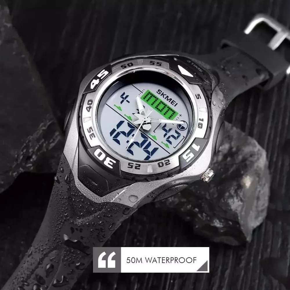 Large Face Military Waterproof Stopwatch Alarm LED Back Light Unique Watch MASTOPMens flock temperate rip Digital Watches 