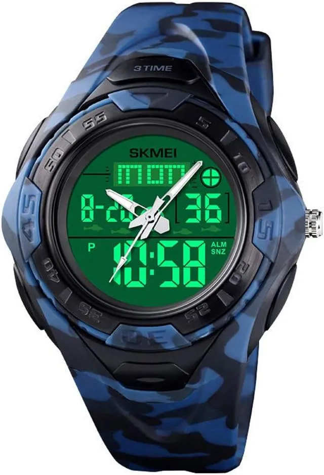 Large Face Military Waterproof Stopwatch Alarm LED Back Light Unique Watch MASTOPMens flock temperate rip Digital Watches 