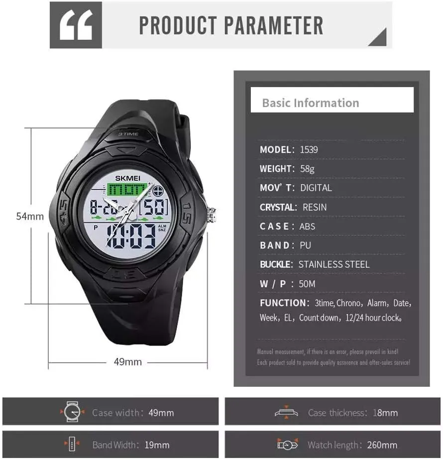Large Face Military Waterproof Stopwatch Alarm LED Back Light Unique Watch MASTOPMens flock temperate rip Digital Watches 