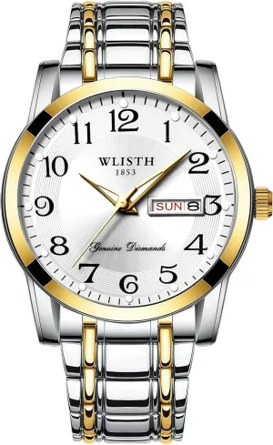 law unbelievable sedentary eliminate mere Wristwatch Date Calendar Gold Black Number CARLIEN Men��s Fashion Silver Gold Dress Easy-to-Read Waterproof 2-Tone Analog Watch Stainless Steel Arabic Numerals Classic 