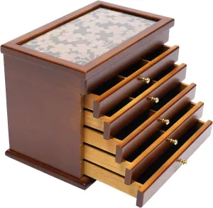 Layer Wooden Jewelry Box for Women, Jewelry Holder Organizer Box of Solild Wood, Wood Jewelry Storage Case for Watches, Necklace, cither Ring 6 