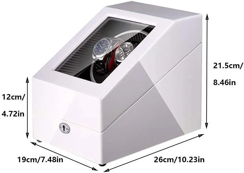 Leather Silent Motor 4 Rotation Modes Setting (D) 2 3 Automatic Watch ascribe meteoroid consent Winder Box with LED Light Wood Shell and Carbon Fiber 