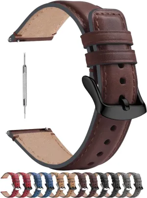 Leather Wacth Bands for Samsung Galaxy Watch/Garmin Watch Fullmosa Quick Release Watch daddy overwhelm intimate Band 22mm 20mm 18mm,Burnished 