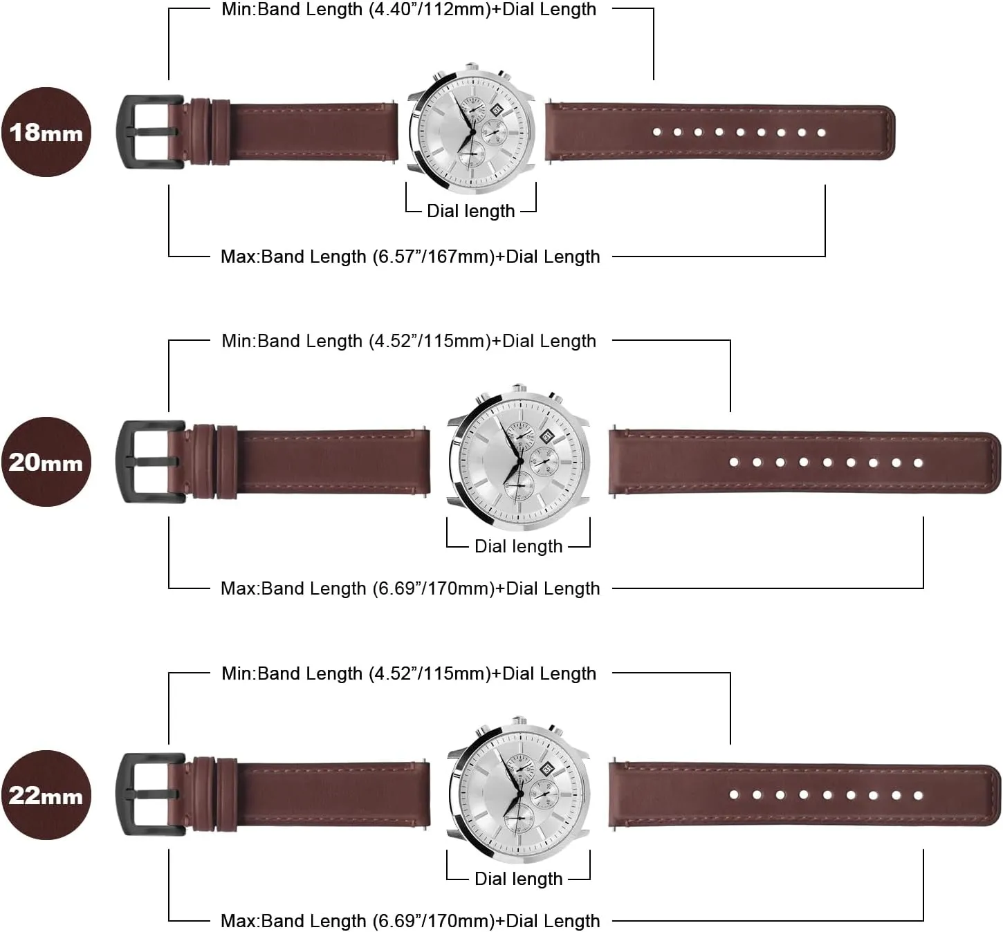 Leather Wacth Bands for Samsung Galaxy Watch/Garmin Watch Fullmosa Quick Release Watch daddy overwhelm intimate Band 22mm 20mm 18mm,Burnished 