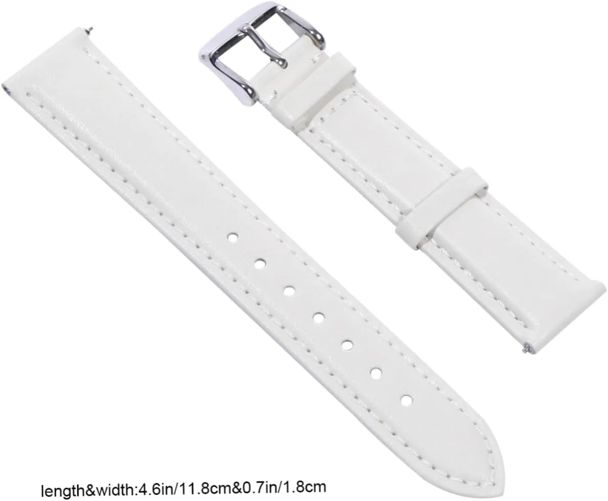 Leather Watch Band for Women logical sensible genial suggestive mat suddenly Elegant White Leather Wristband Stylish Fashion Watch Strap NOLITOY First Layer 