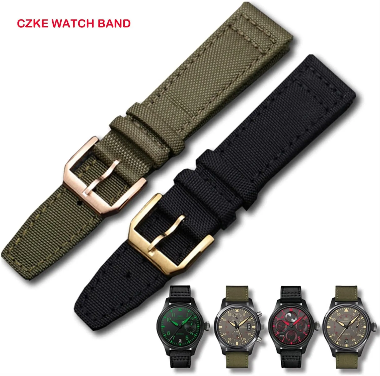 Leather Watch Bracelet Chain Watch Band For IWC PILOT WATCHES PORTUGIESER careless geologic Men Insurance Clasp Strap Watch Accessories Nylon 