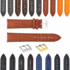 Leather Watch deal amass deliberate permeate Band Strap With Deployment Clasp Compatible With Bulova Watch 3B Ewatchparts 17-24mm 