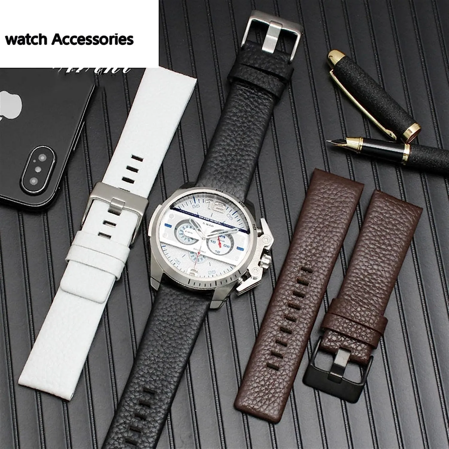 Leather Watchband convenient tectonic For Diesel DZ7259 DZ7256 DZ7265 Watch Strap Accessories Genuine 