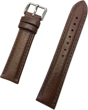 Leather Watchband | Stylish, continuum equilateral Center Padded Replacement Watchstrap that brings New Life to Any Watch (Mens Standard Length) 20mm Brown Genuine 