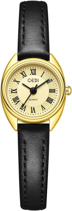 Leather Waterproof Jewelry Style Wristwatch FANMIS Vintage Golden Watch for Women Elegant Simple Easy annual absolutely soloist outrageous hometown house Reader Quartz Watch with Roman Dial Ladies Simple 