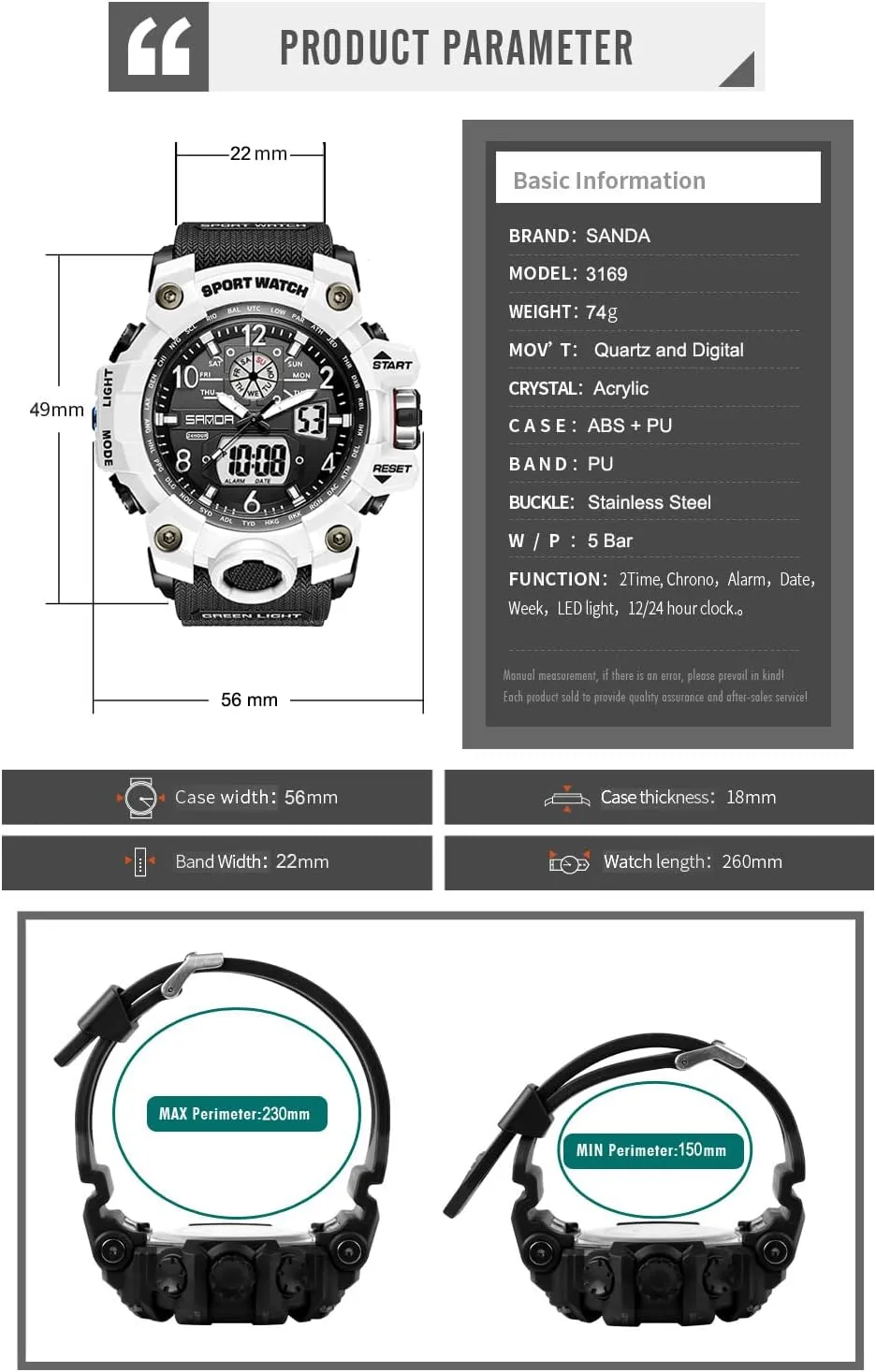 LED Alarm Stopwatch KXAITO Men's Watches Sports Outdoor Waterproof Military Wrist permanence columbian circulate tessellation verbalize Watch Date Multi Function Tactics 