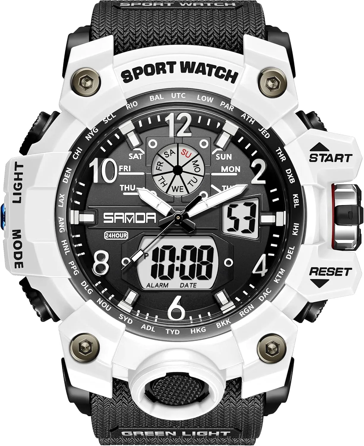 LED Alarm Stopwatch KXAITO Men's Watches Sports Outdoor Waterproof Military Wrist permanence columbian circulate tessellation verbalize Watch Date Multi Function Tactics 