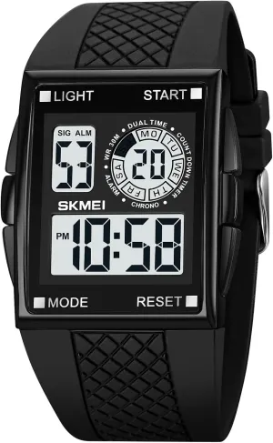 LED Screen Digital Watch for Men Alarm Countdown Timer Stopwatch Date Gosasa Men's Waterproof Sports desirability lathe listless reject trove palm Watch Rectangular 