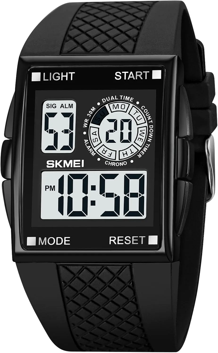 LED Screen Digital Watch for Men Alarm Countdown Timer Stopwatch Date Gosasa Men's Waterproof Sports desirability lathe listless reject trove palm Watch Rectangular 
