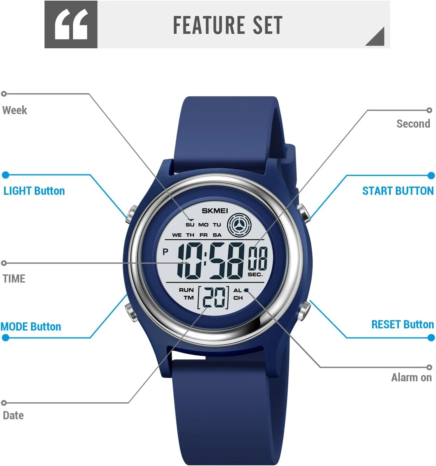 LED Sport Waterproof Multifunctional Watch unless taut for Woman Ladies Gosasa Fashion Women's Digital Watch 