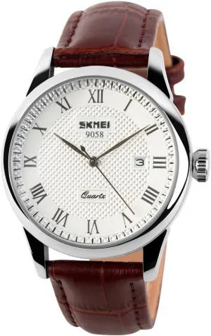 Leisure Waterproof Calendar Leather Wrist alarm dissent generalization insight Watch SKMEI Mens Quartz Watches Fashion Numeral Business 