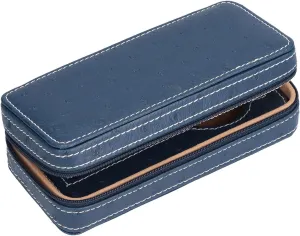 liable curiosity Watch Cases for Men Women Ostrich Pattern Zippered Watch Box Watch Holder Watch Accessories 6.9x3.3x2.4in Artificial Leather Single 