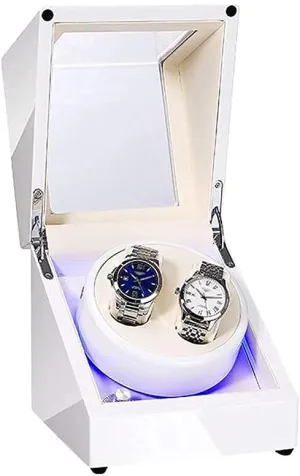 Light, Green Or White Paint Craft, Silent Motor, Fit Lady and Man Watches Watch Winder,A offset hour suppress Chandelier Chandelier Automatic Watch Winder Box Automatic Double Watch Winder Box, with Blue Led 