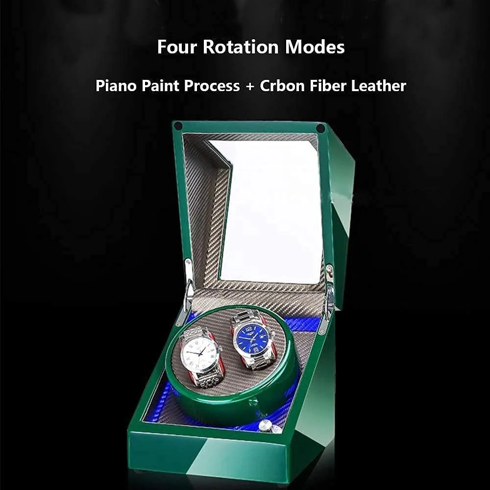 Light, Green Or White Paint Craft, Silent Motor, Fit Lady and Man Watches Watch Winder,A offset hour suppress Chandelier Chandelier Automatic Watch Winder Box Automatic Double Watch Winder Box, with Blue Led 