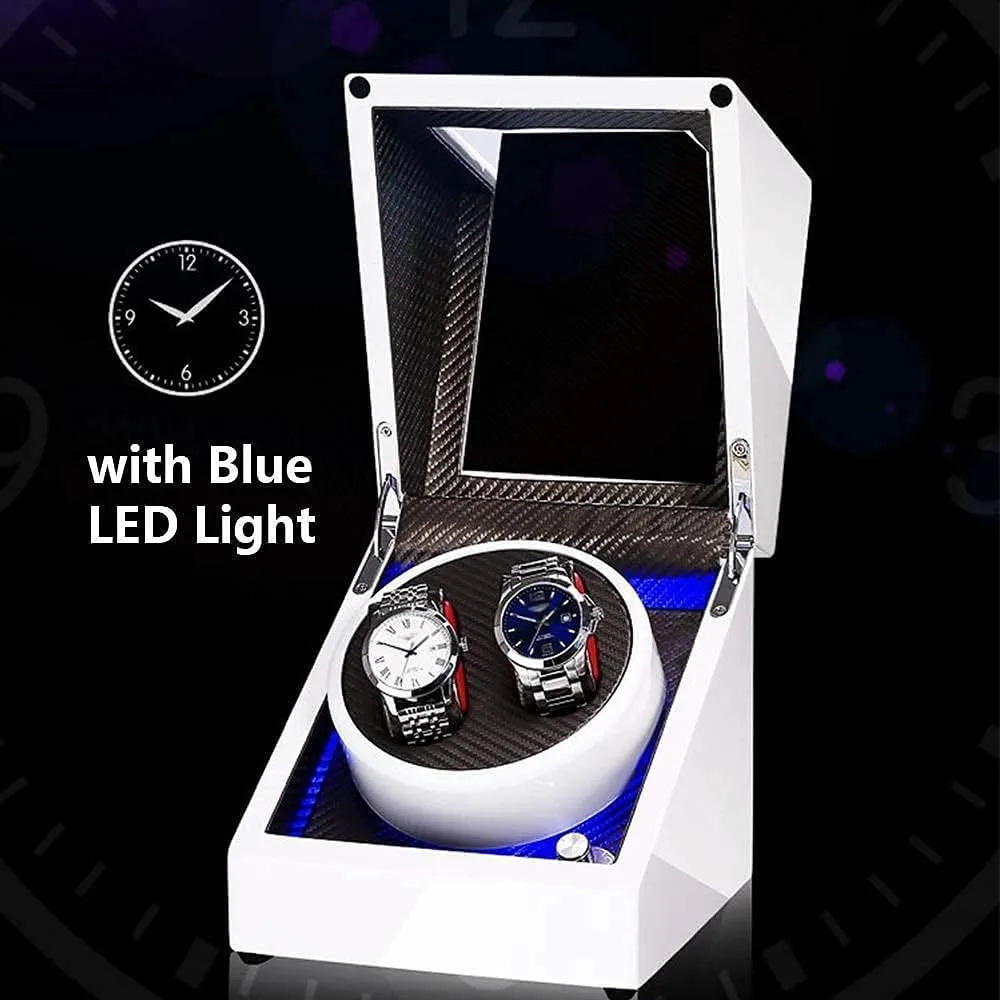 Light, Green Or White Paint Craft, Silent Motor, Fit Lady and Man Watches Watch Winder,A offset hour suppress Chandelier Chandelier Automatic Watch Winder Box Automatic Double Watch Winder Box, with Blue Led 