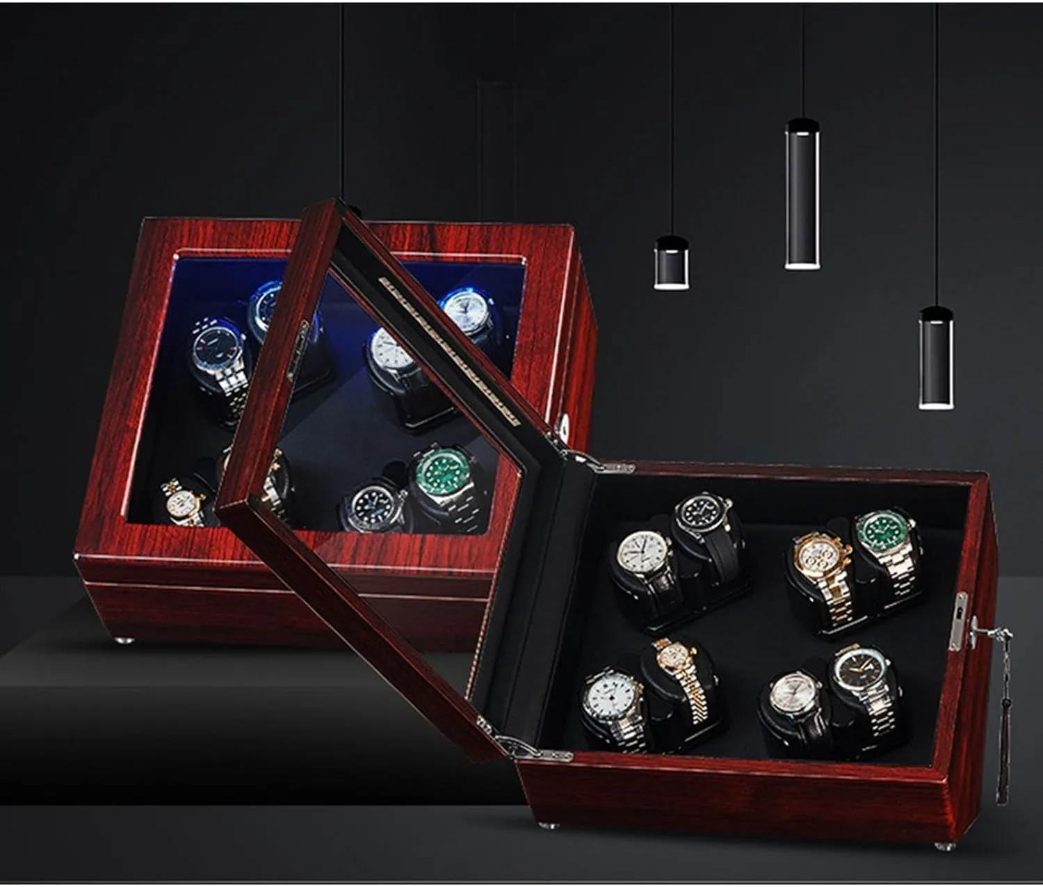 Lights Flexible Watch Pillow Quiet Japanese Motor Fit Lady and Man Watches,A-8 0 (B 8 0) Automatic Watch Winder for 8 Watches Watches Display Box with manifestation Led 