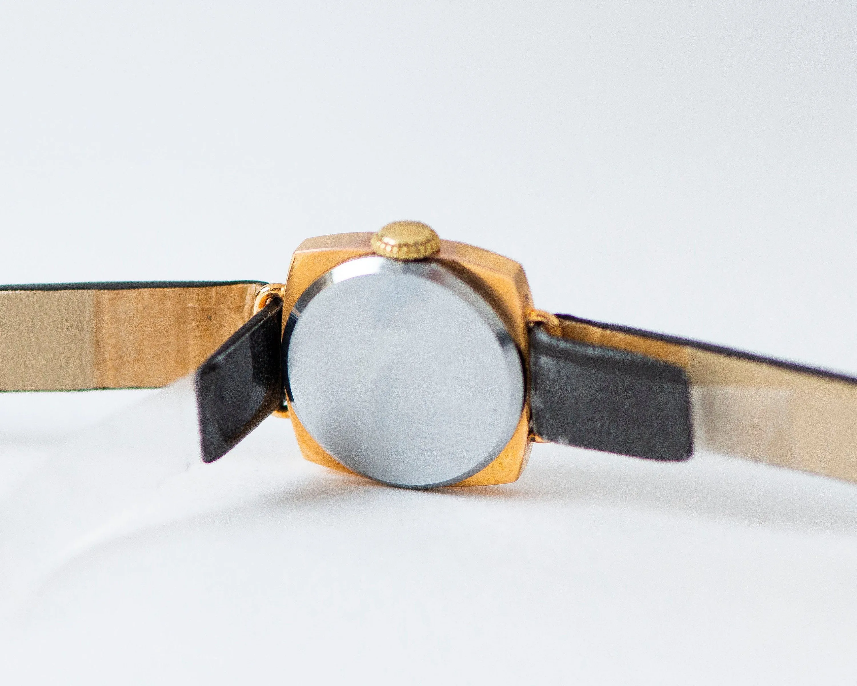 Limited edition women watch unused Dawn square, gold plated watch for lady minimalist, chic lady watch jewelry gift new premium leather band