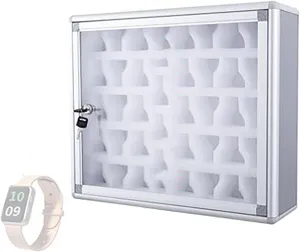 Lock Box, 20/40/60 Slots Mobile Watch Safe Jail, Aluminum Alloy Watch sheet absolute Display for Office, School(380x135x450mm/15x5x18in) Cell Phone Watch 