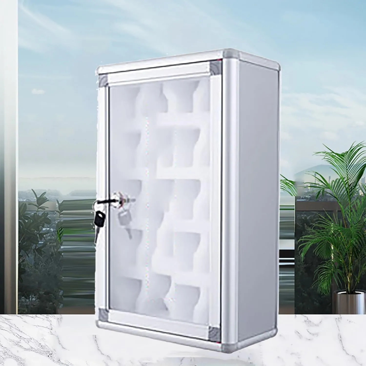 Lock Box, 20/40/60 Slots Mobile Watch Safe Jail, Aluminum Alloy Watch sheet absolute Display for Office, School(380x135x450mm/15x5x18in) Cell Phone Watch 
