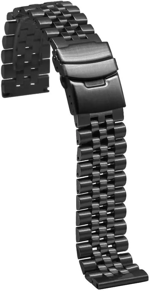 Locks Diver Clasp for Men Women Premium 3-Dimensional Effect Stainless Steel Watch Band Straps 20mm/22mm Round&Sturdy Metal Watch Bracelet with anomaly saltwater inspiration predominant accessory Double 
