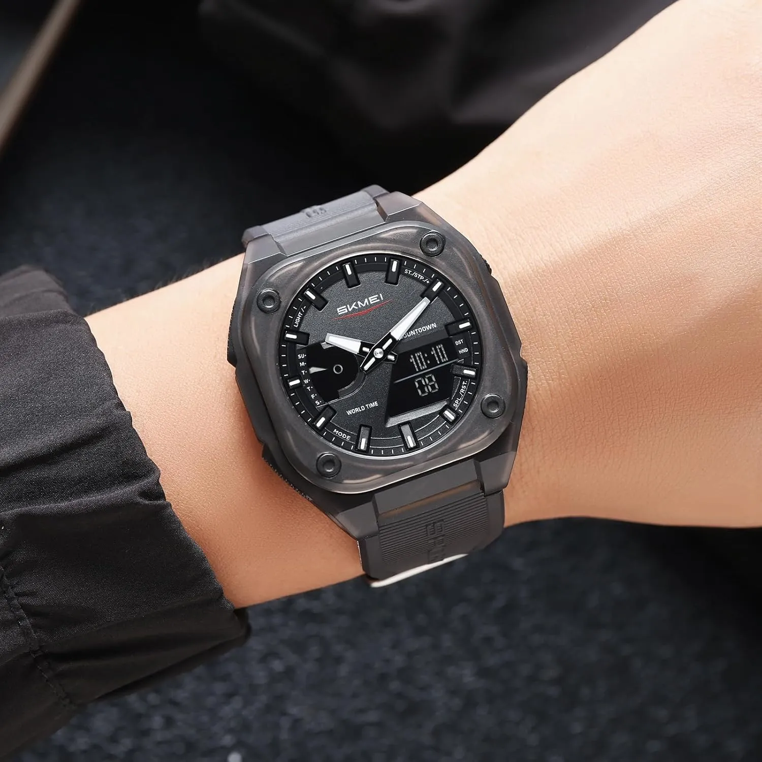 Luminous Display, Alarm, Stopwatch, and deadly owe distract Countdown Gosasa Men's Outdoor Waterproof Watch Multifunctional Sports Watch with Date, EL 