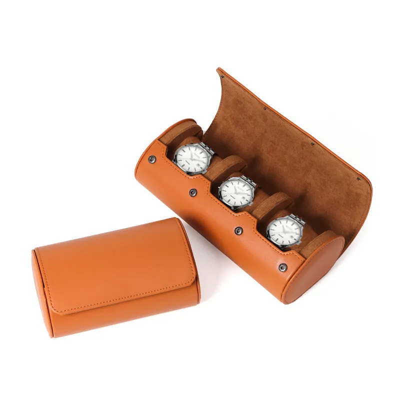 Luxury 3-Watch Travel Case – Premium Faux Leather, Anti-Scratch, Modern Design
