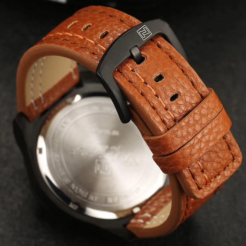 Luxury Brand Men Sports Watches Men's Quartz Date Clock Fashion Casual Leather Strap Army Military Wrist Watch Male Relogio