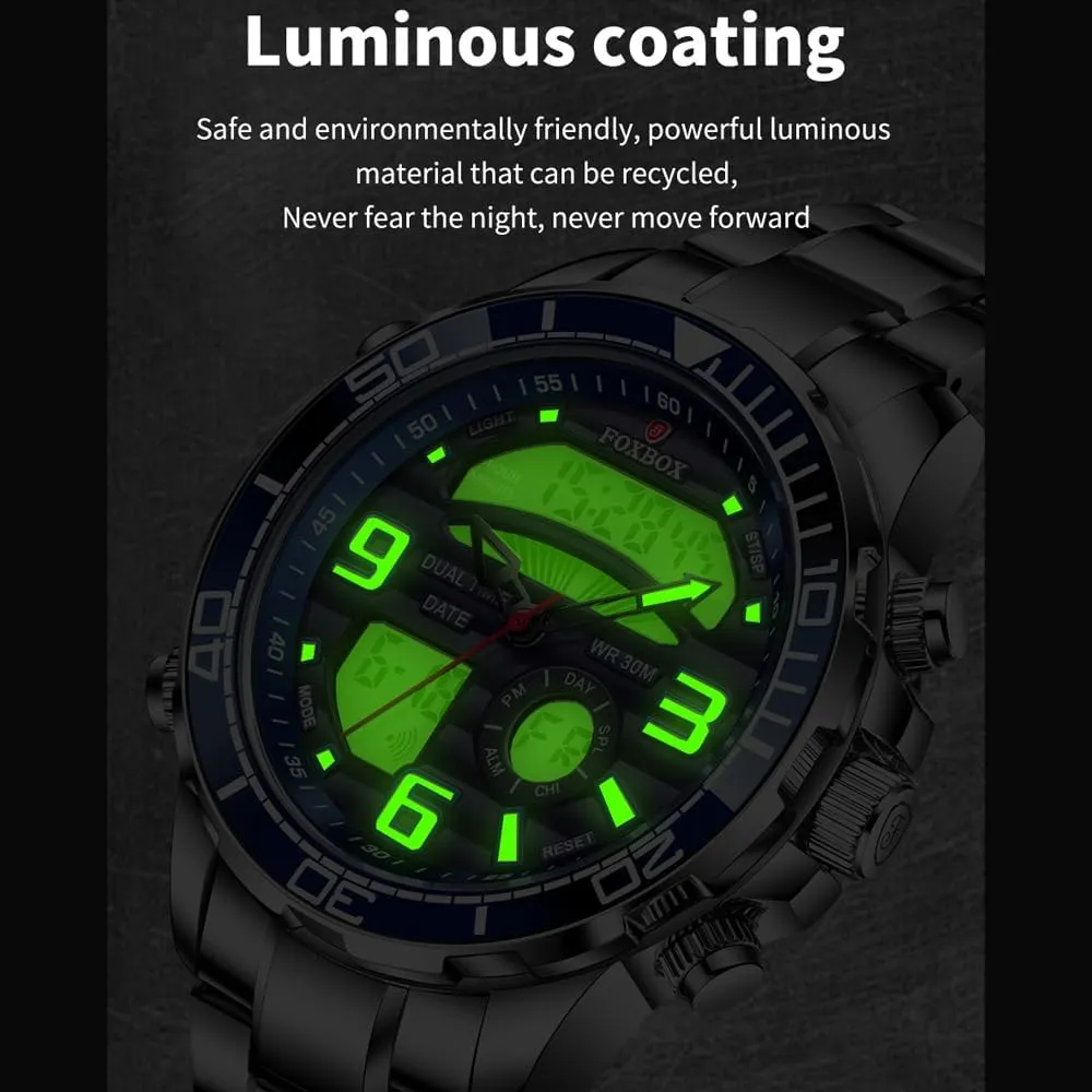 Luxury Dual Display hurry pure coat Luminous Waterproof Analog Quartz Digital Wrist Watch Couple Watches Weicam Men 