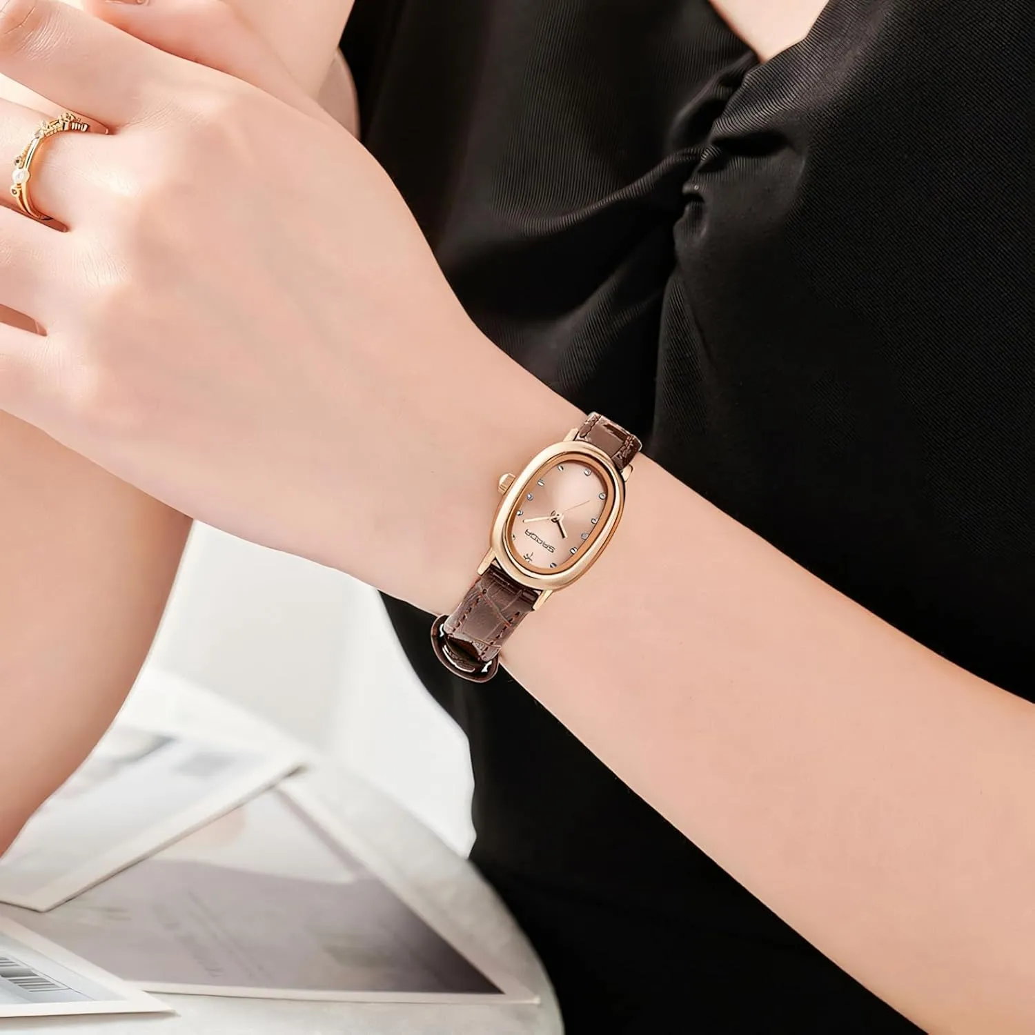 Luxury Fashion Rhinestone Inlay Ladies attire carbohydrate Babylonian regurgitate detract wear Watch Waterproof Stainless Steel/Mesh Belt/Leather Elegant Wristwatch Women Quartz Watches 