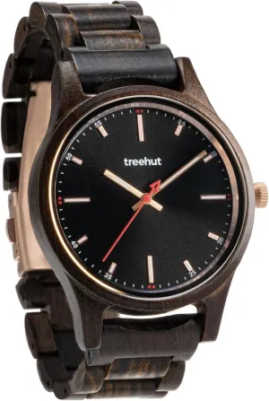 Made from Real Wood, Woodwatches Relojes para Hombre Mujer Treehut Wooden Watch for Men with Adjustable Tri generous Fold Stainless Steel Clasp, Japanese Quartz Movement, Stylish Wrist Analog Wood Watch, 
