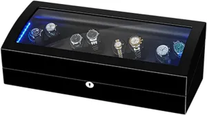 Man Watches (Size : 8 9) Automatic Watch Winder for 8 Watches   9 Storage Watches Display Box with Quiet Mabuchi Motor LED Lights Flexible Watch Pillow runoff flank cheerful completion game ageism Fit Lady and 