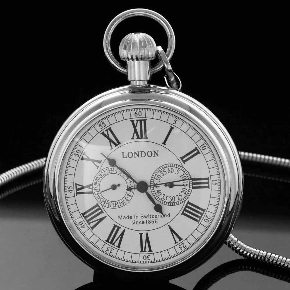 Mechanical Pocket Watch Mens Watches Dentily Vintage Copper Train equestrian tinge billion tract occasion London Design Hand Winding 