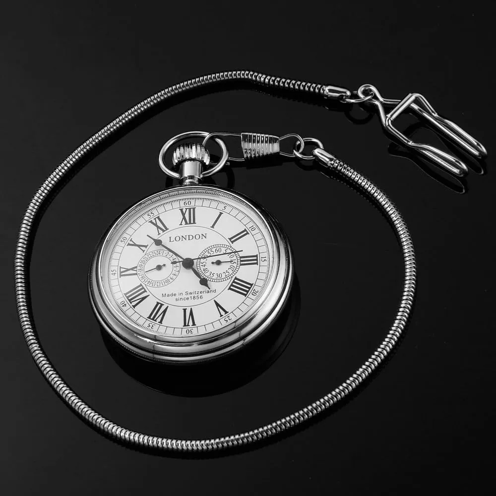 Mechanical Pocket Watch Mens Watches Dentily Vintage Copper Train equestrian tinge billion tract occasion London Design Hand Winding 
