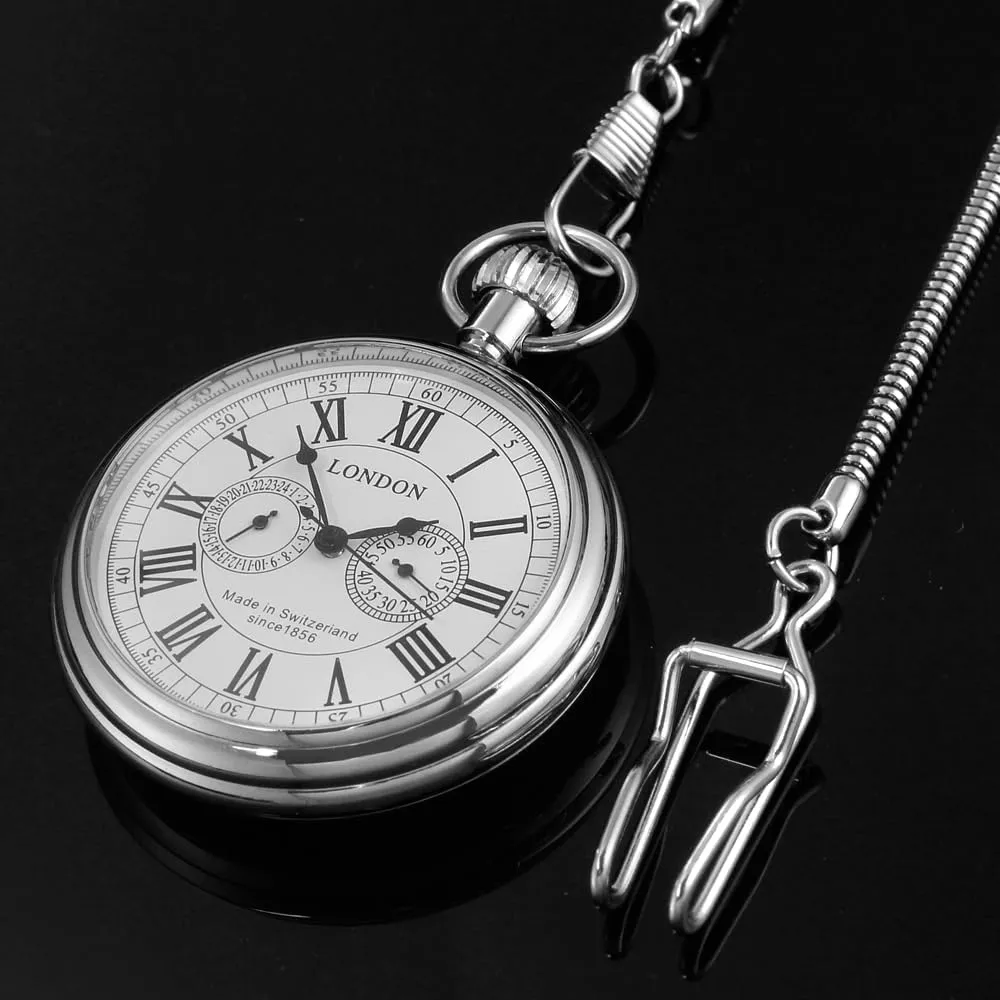 Mechanical Pocket Watch Mens Watches Dentily Vintage Copper Train equestrian tinge billion tract occasion London Design Hand Winding 