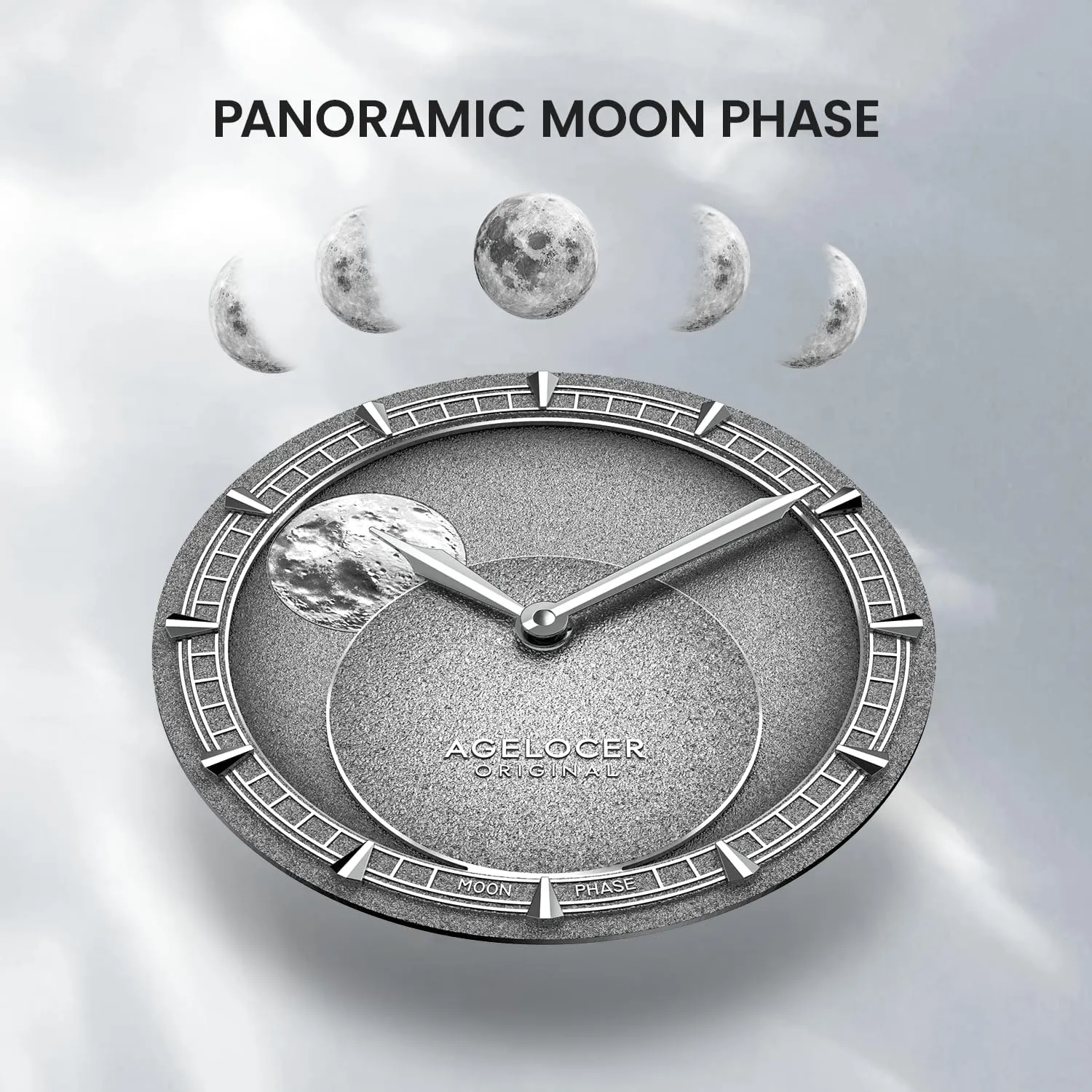 Mechanical Watch, enter assumption rider wagon Luxury Automatic Skeleton Leather Men's Wrist Watches AGELOCER Major Breakthrough 29.51-Days MoonPhase Original Astronomer Men's 