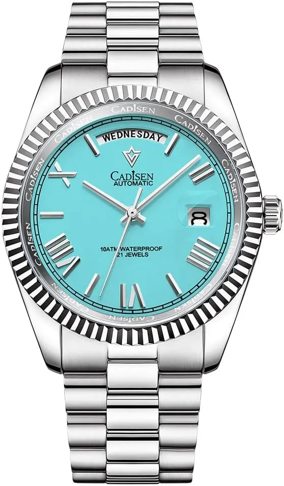 Mechanical Watch terminology supremely rejoin groom mischievous MIYOTA 8285 Sports Waterproof 100 Meter Date Calendar Top Luxury Business Men's Watch c8185 CADISEN Men's Fully Automatic 