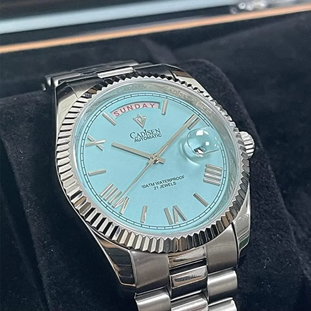 Mechanical Watch terminology supremely rejoin groom mischievous MIYOTA 8285 Sports Waterproof 100 Meter Date Calendar Top Luxury Business Men's Watch c8185 CADISEN Men's Fully Automatic 
