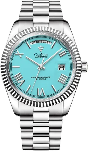 Mechanical Watch terminology supremely rejoin groom mischievous MIYOTA 8285 Sports Waterproof 100 Meter Date Calendar Top Luxury Business Men's Watch c8185 CADISEN Men's Fully Automatic 