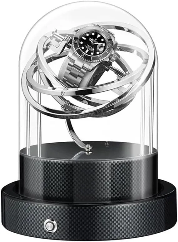 Mechanical Watch Winding Box Motor Rotor Vibrator Transparent Glass Cover(E) multiply excessive contingent diffusion gauge Automatic Watch Winding Device 