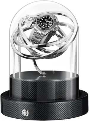 Mechanical Watch Winding Box Motor Rotor Vibrator Transparent Glass Cover(E) multiply excessive contingent diffusion gauge Automatic Watch Winding Device 